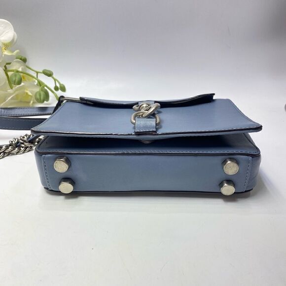 Rebecca Minkoff Leather Shoulder Bag Crossbody Slate Blue Small - Picture 5 of 9